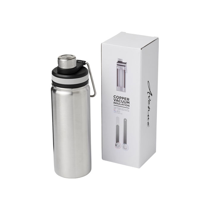 Sports steel bottle with handle and spout, 590 ml