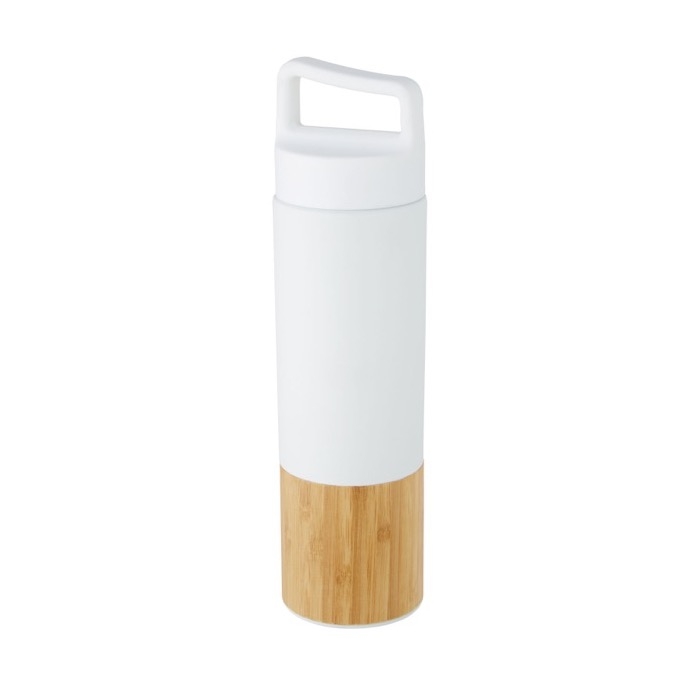 Thermal bottle with bamboo detail and handle, 540 ml