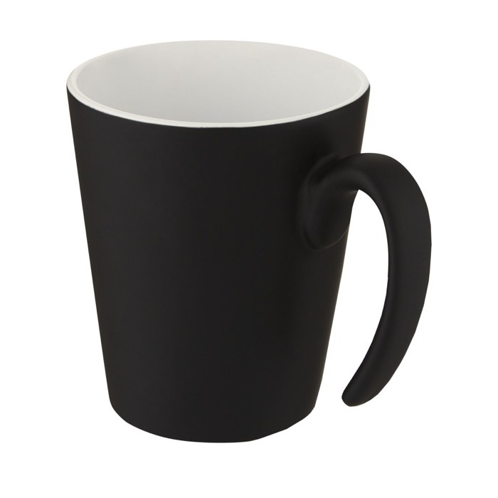 Two-tone ceramic mug with original handle, 360 ml
