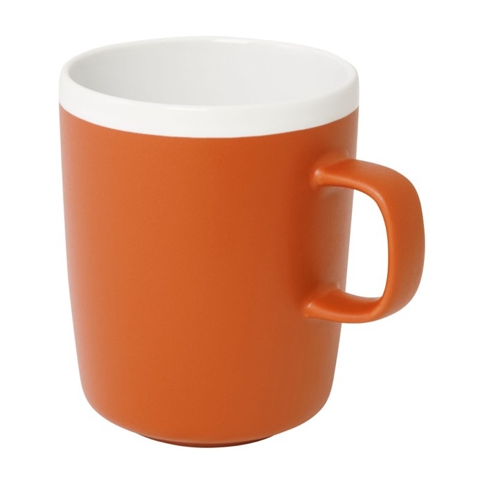 Ceramic mug with matte exterior and white interior, 350 ml