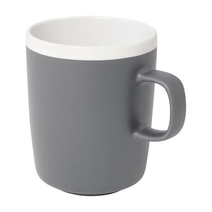 Ceramic mug with matte exterior and white interior, 350 ml