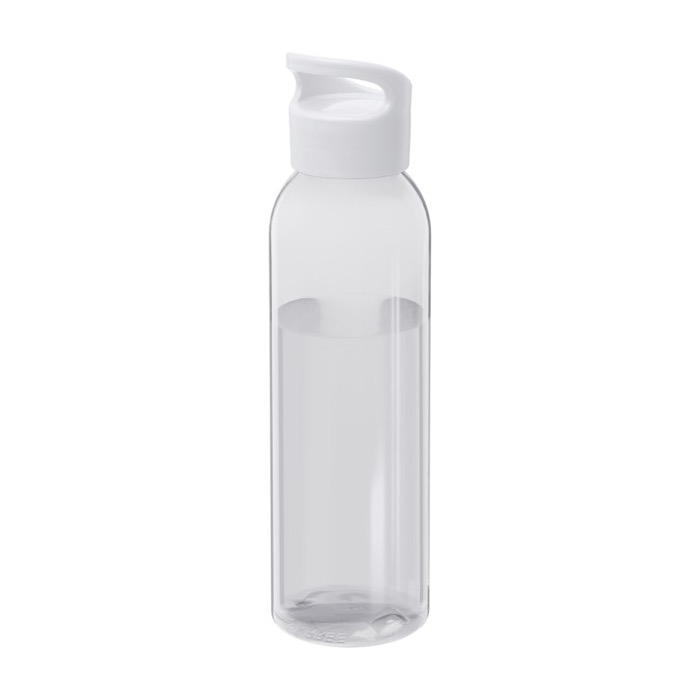 Transparent recycled plastic bottle with handle on the lid, 650 ml