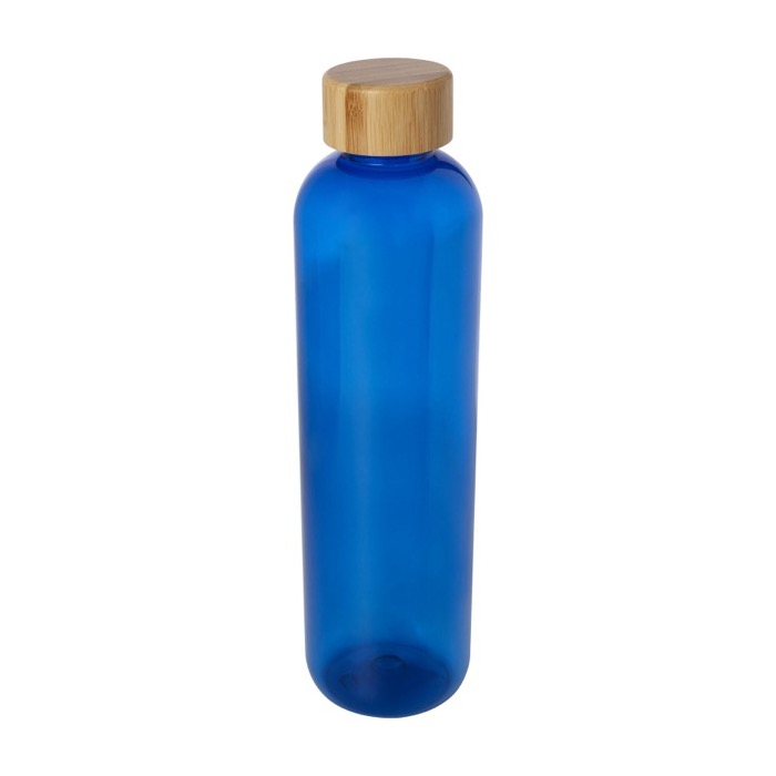 Transparent recycled plastic bottle with bamboo lid, 1 L