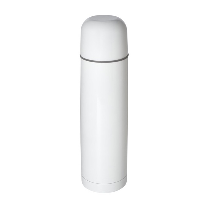 Recycled stainless steel thermal flask with mug-style lid, 750 ml