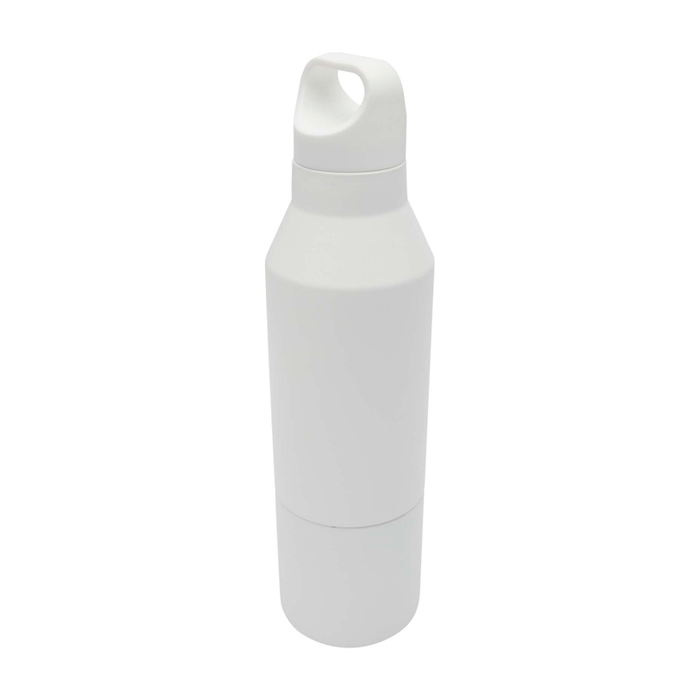 Recycled stainless steel thermal bottle with removable cup, 600 ml