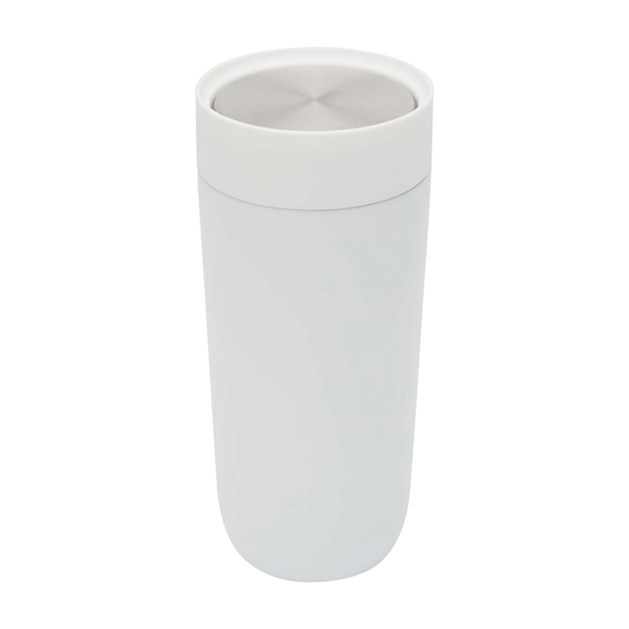 Stainless steel thermal tumbler with push-button opening, 350 ml