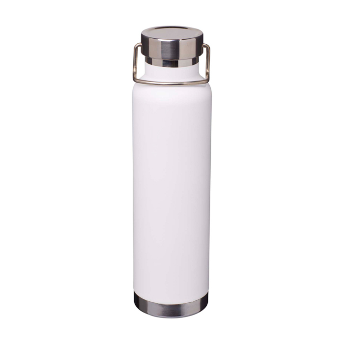 Recycled stainless steel bottle, double wall, screw lid, 650ml