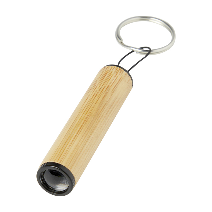 Bamboo cane keyring, torch, pull-cord light