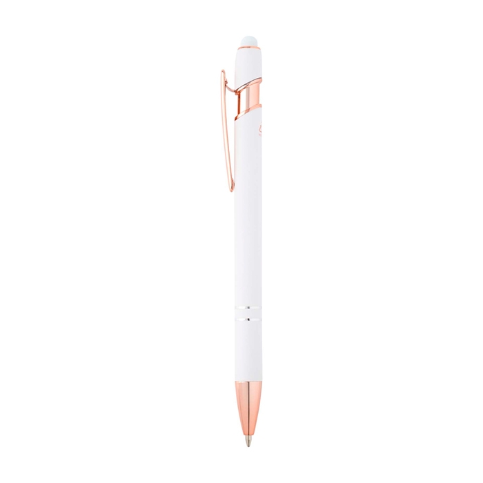Recycled aluminium pen with rose gold finish, black ink