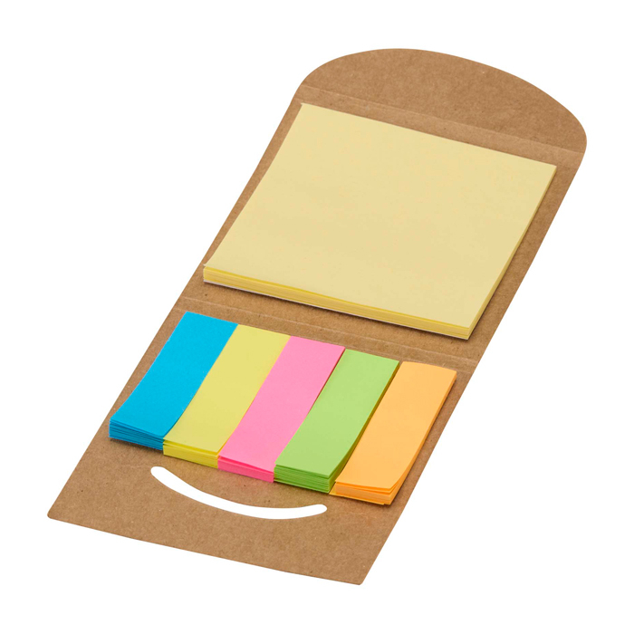 Mini sticky notes block, 125 small coloured notes, 25 large notes
