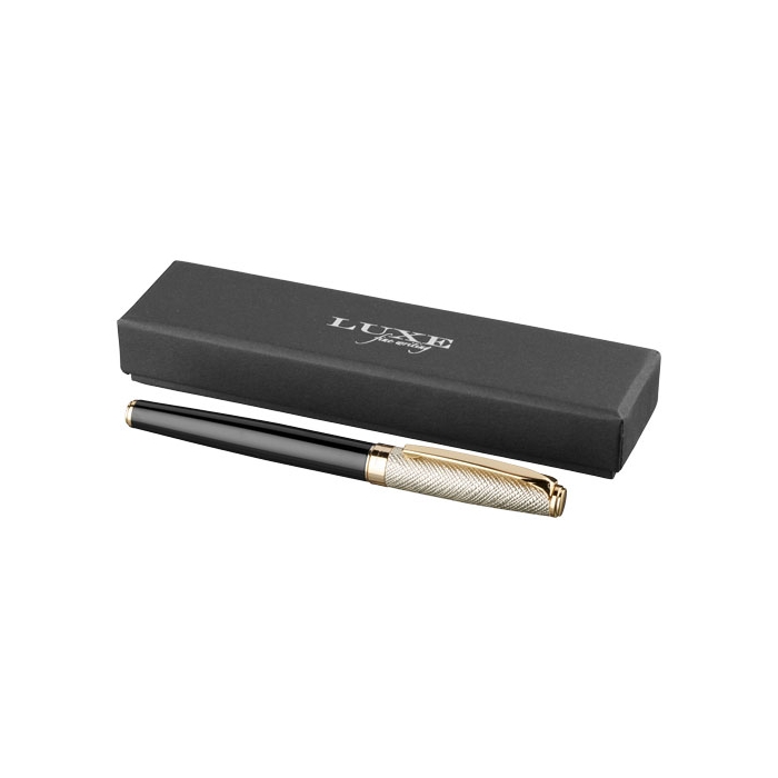 Luxurious roller pen with gold cap black ink