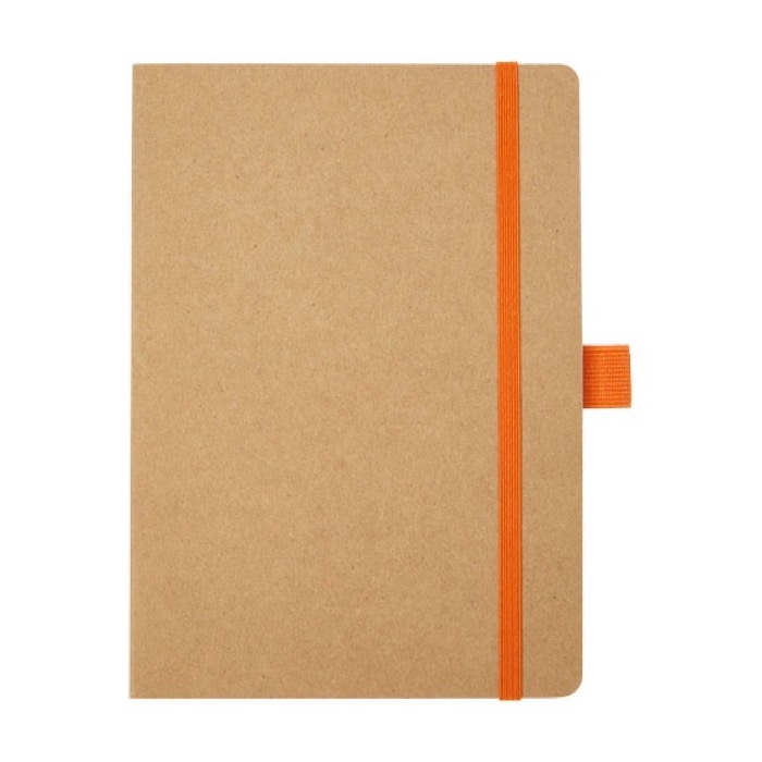 Recycled paper notebook with pen holder, A5 lined