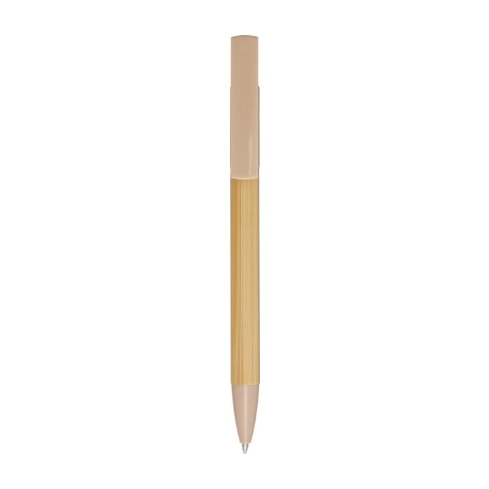 Bamboo pen with built-in phone stand, black ink