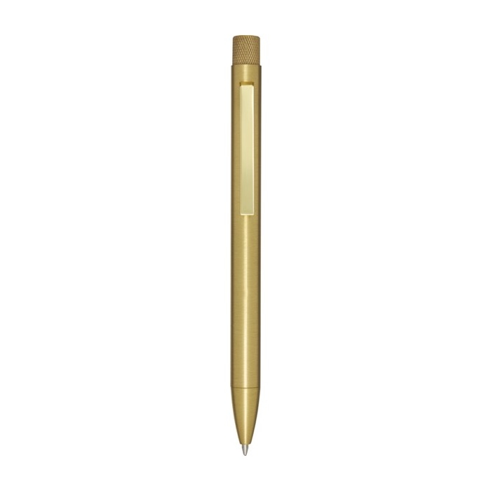Recycled brass pen with iron clip, black ink