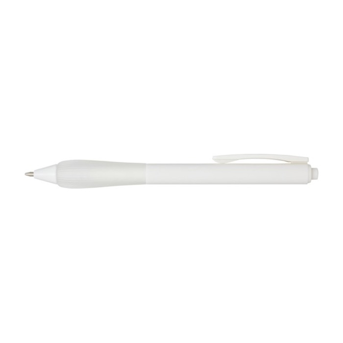Recycled plastic pen with rubberized body, black ink