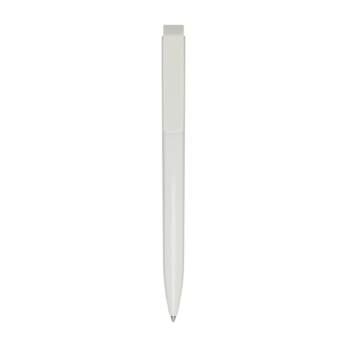 Recycled plastic pen with stainless steel tip, blue ink