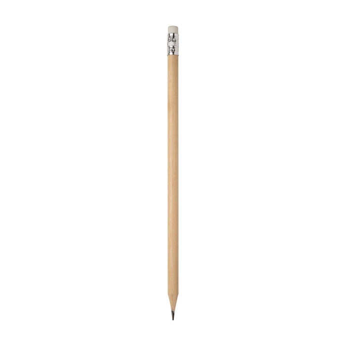 Poplar wood pencil with eraser and graphite lead