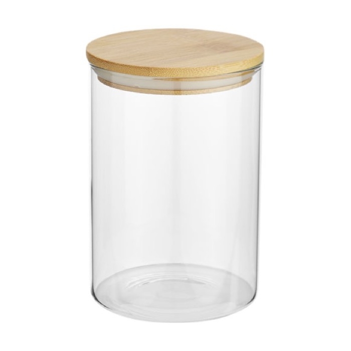 Medium glass food jar with bamboo lid, 550 ml