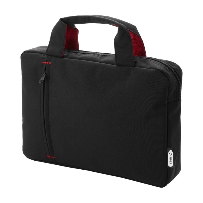 Affordable conference bag with pocket and coloured detail from RPET