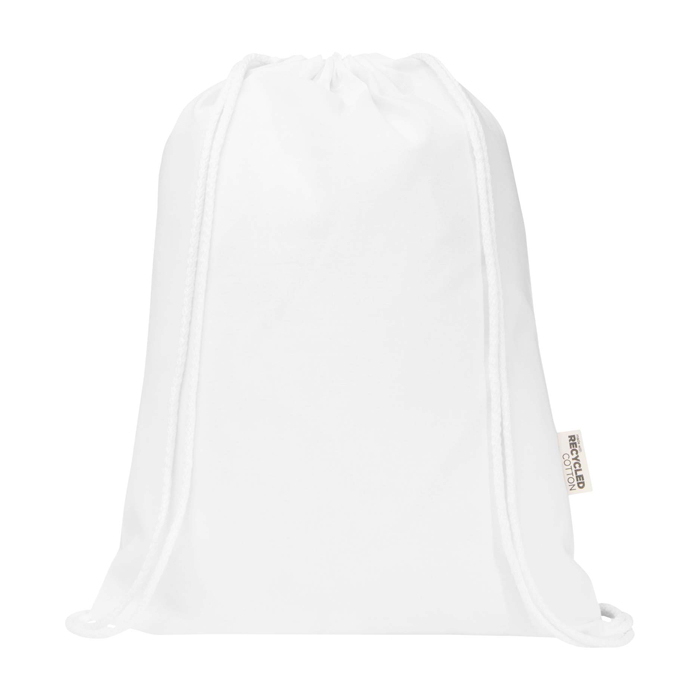 Recycled cotton and RPET drawstring backpack, 5L, 140 g/m2