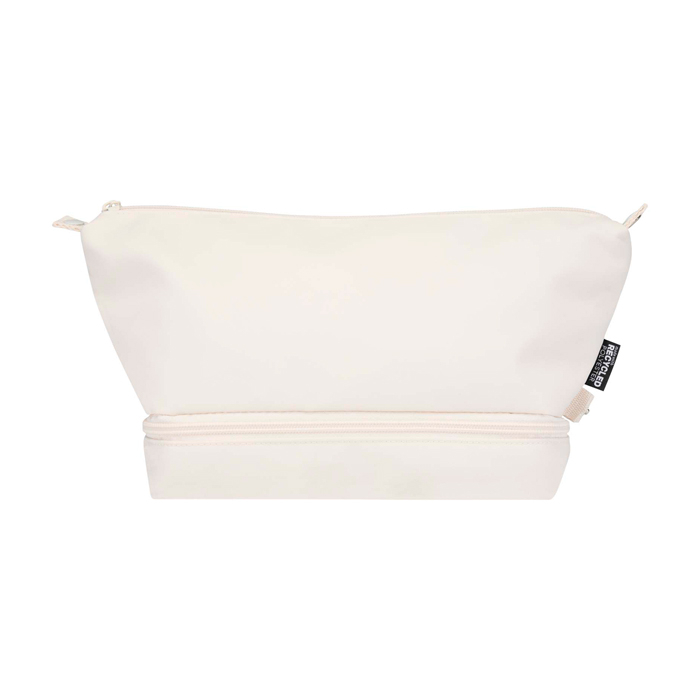 Recycled polyester toiletry bag, large bottom compartment, 6L