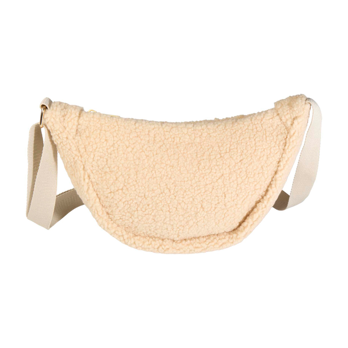 Recycled sherpa shoulder bag, adjustable straps, 3L