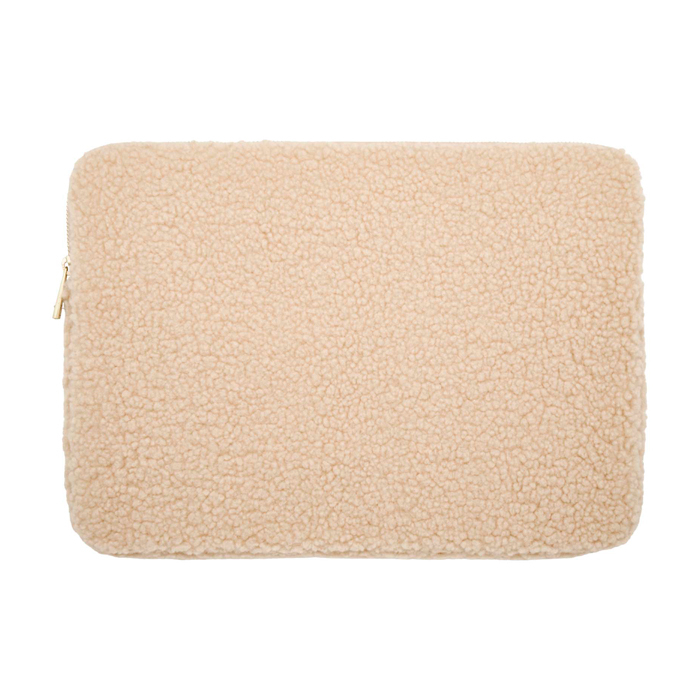 Recycled sherpa laptop sleeve, inner pockets, 13"
