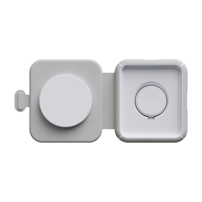 Foldable magnetic 2-in-1 wireless travel charger, 15W