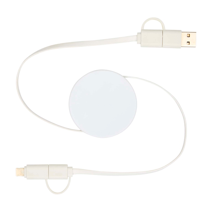 Recycled plastic fast charging and data sync cable, 5-in-1
