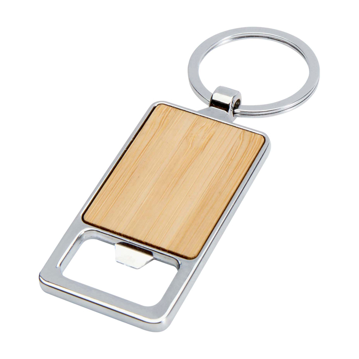 Modern bamboo keyring, bottle opener function