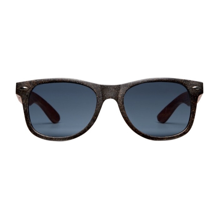 Retro-style sunglasses made partly from coffee fibers