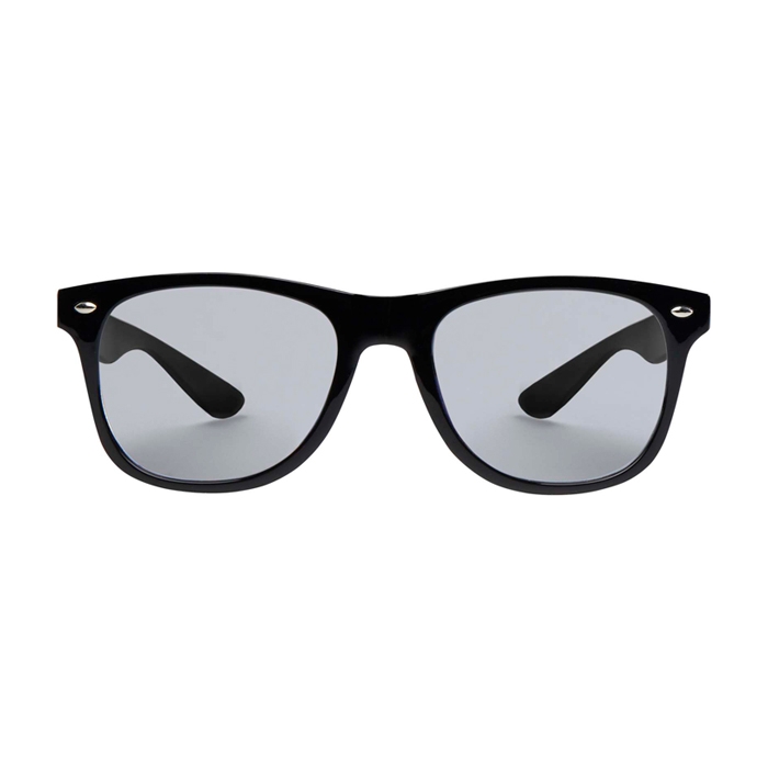 Recycled plastic glasses with acrylic glass lenses
