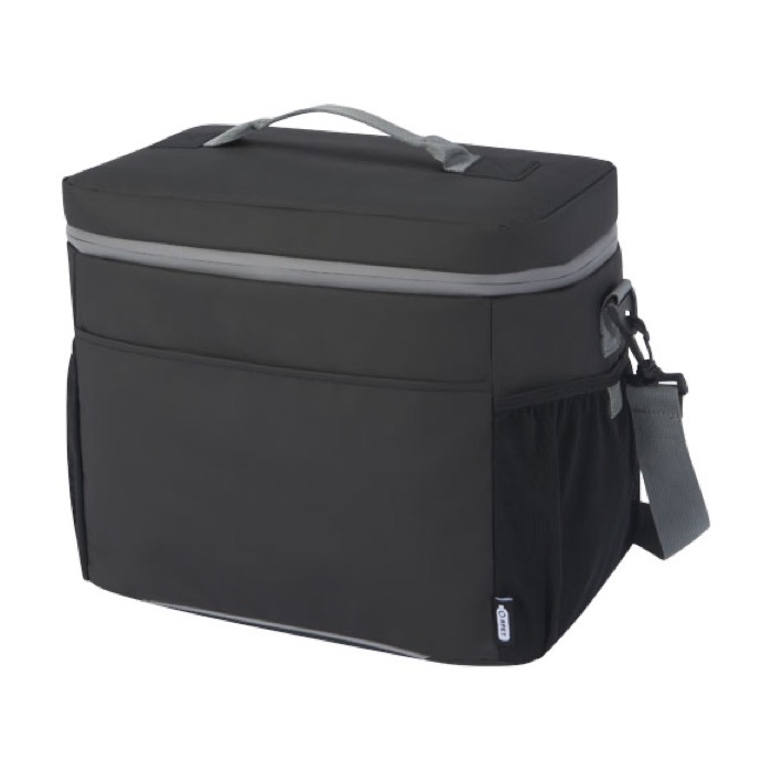 Waterproof insulated recycled bag with mesh pockets