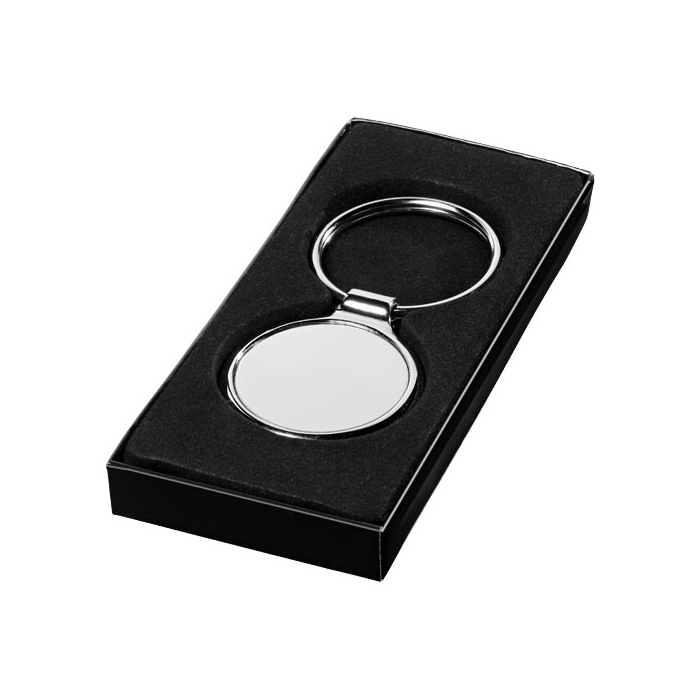 Classic round high-gloss metal keyring