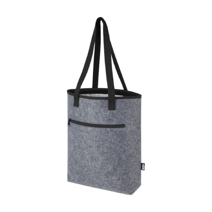 Recycled felt thermal shopping bag with velcro closure