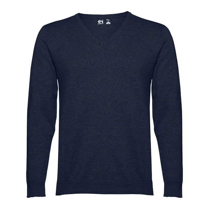 V-neck sweater partly made of cotton, 220 g/m2, THC Milan