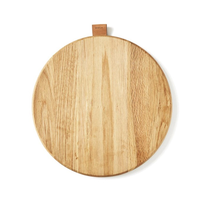 Round oak wood chopping board