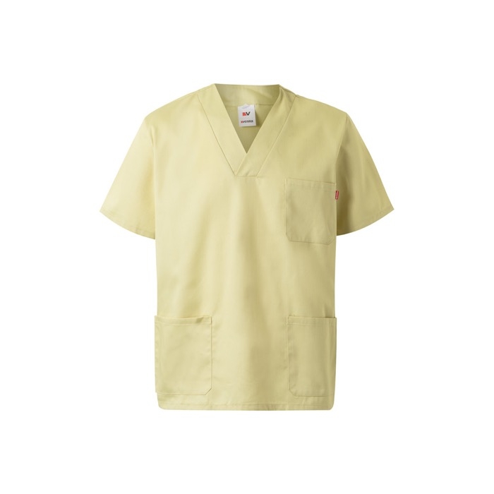 Short-sleeved twill tunic, polyester and cotton, 190 g/m2,