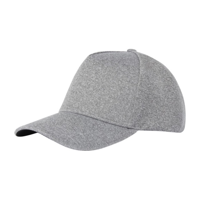 Elastic 5-panel cap in grey, 300 g/m²