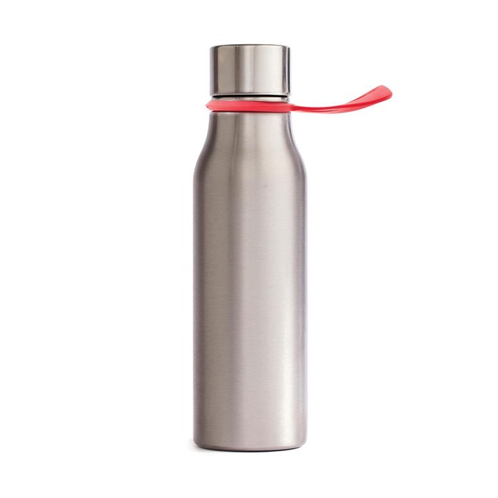 Stainless steel bottle with coloured strap, 550 ml