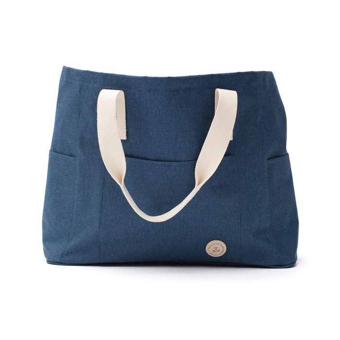 Elegant recycled beach bag with double handles