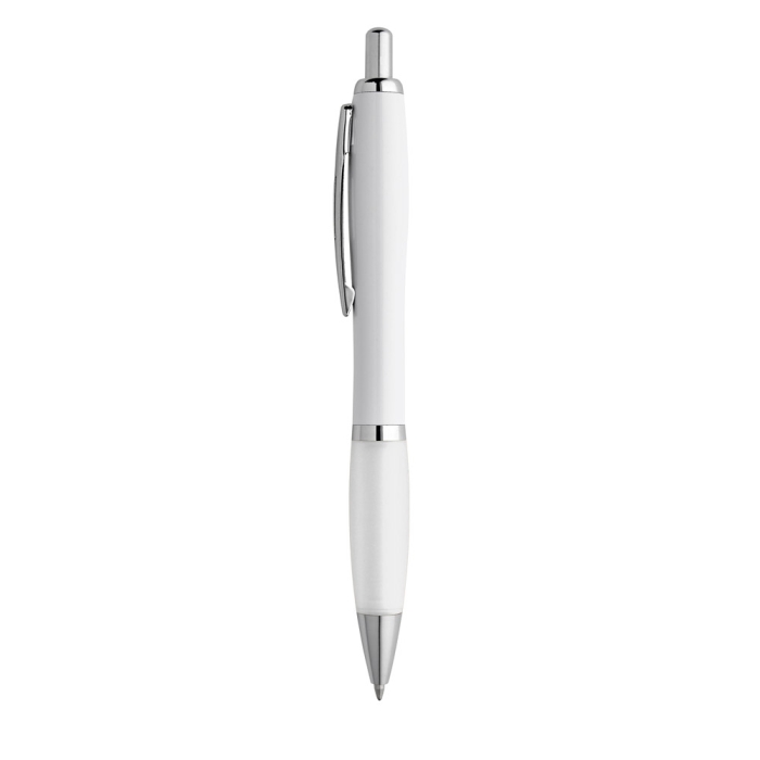 Ballpoint pen white barrel rubber grip