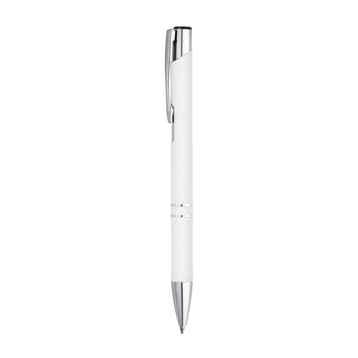 Aluminium ballpoint pen with rubber barrel black ink