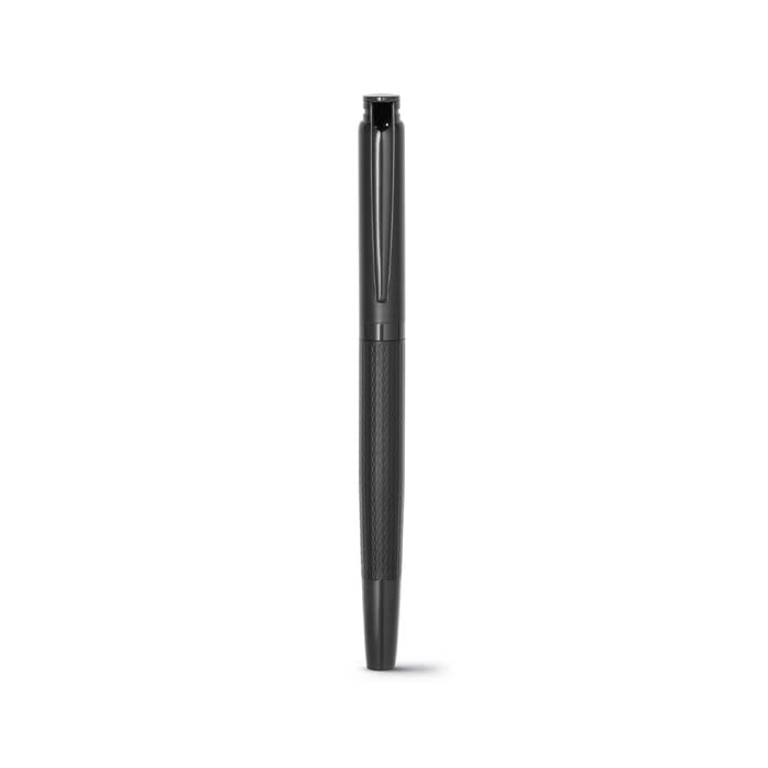 Metal rollerball pen in an elegant case with black ink