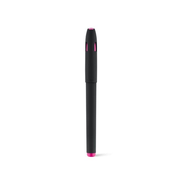 Ballpoint pen with black gel ink and rubberised surface