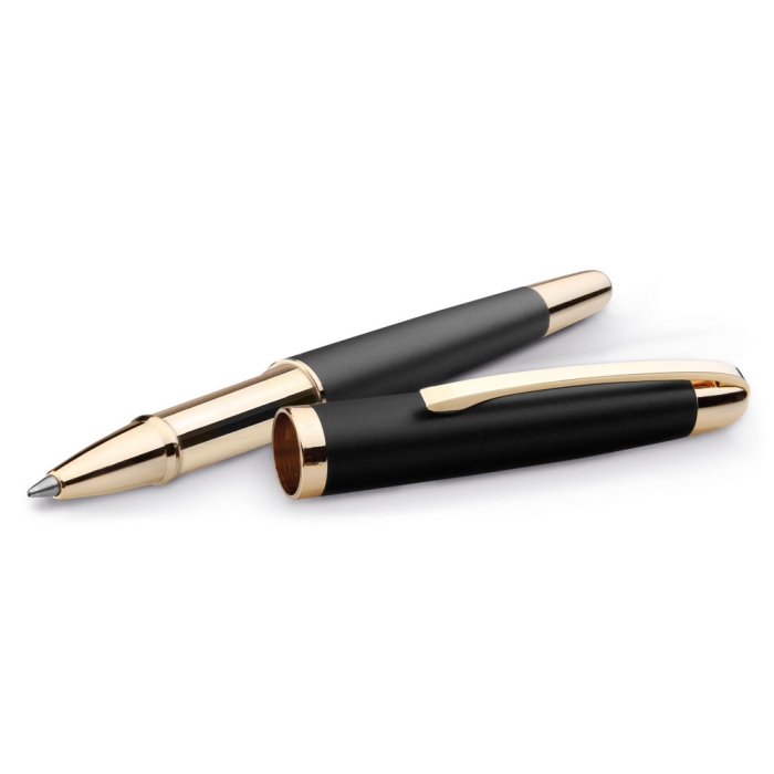 Rollerball pen with gold details, black ink, Ore