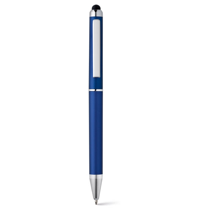 Plastic touch pen with metal surface, black ink, eTop