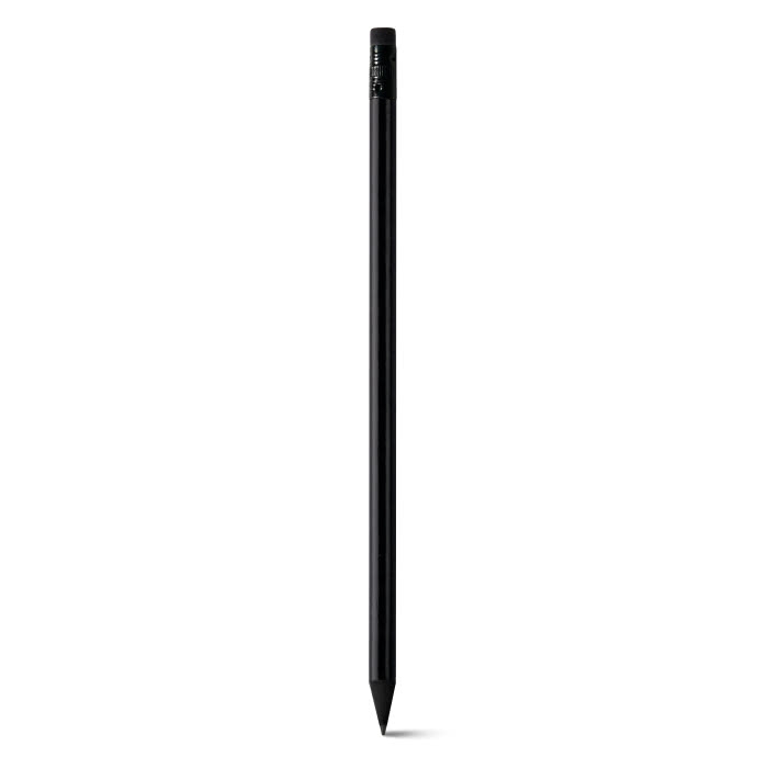 Black pencil with eraser, Black