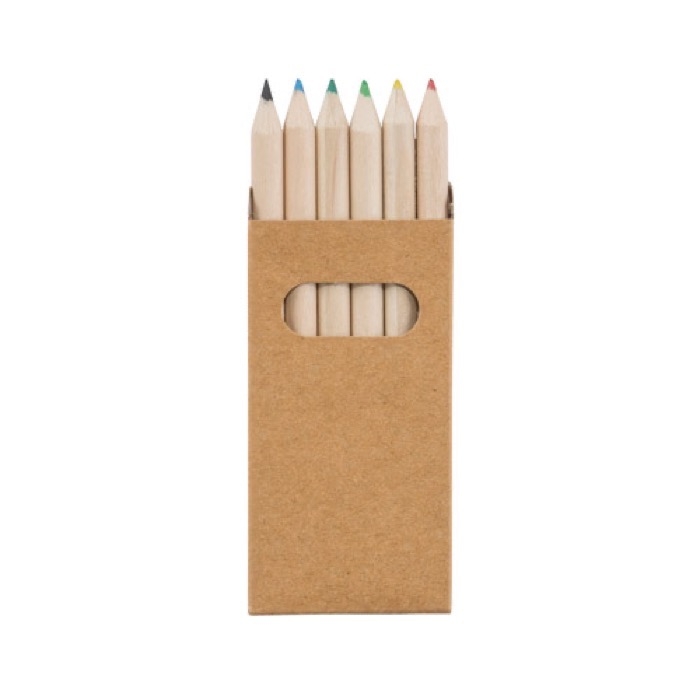 Printable box of 6 coloured pencils, Essential