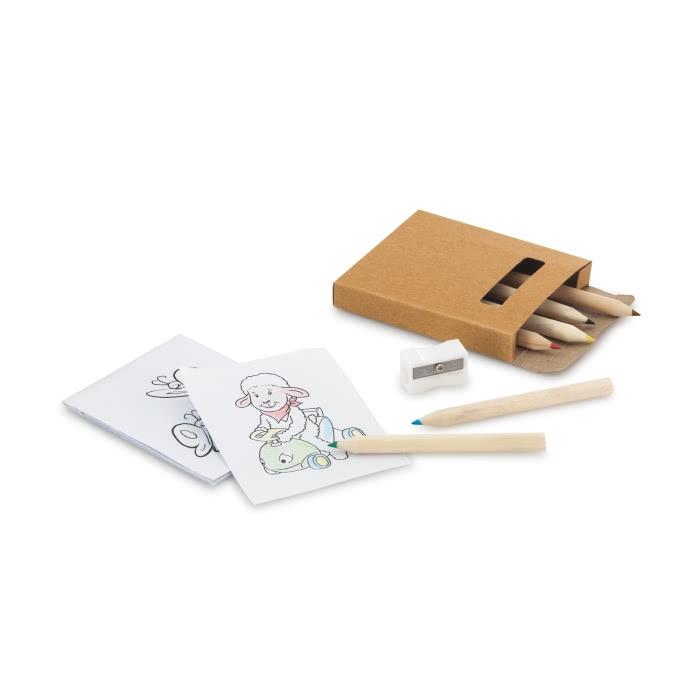 Kid's colouring set with pencils and pictures, Playtime